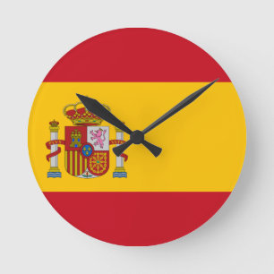 Flagge Spaniens Runde Wanduhr