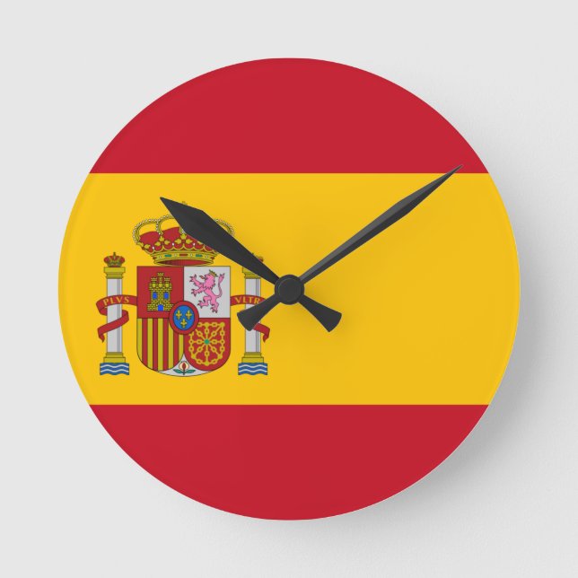 Flagge Spaniens Runde Wanduhr (Vorderseite)
