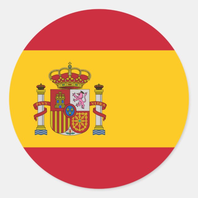 Flagge Spaniens Runder Aufkleber (Vorderseite)