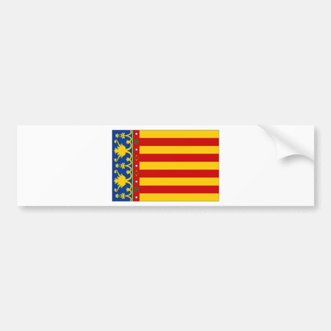 Flagge Spaniens Valencia Autoaufkleber (Vorne)