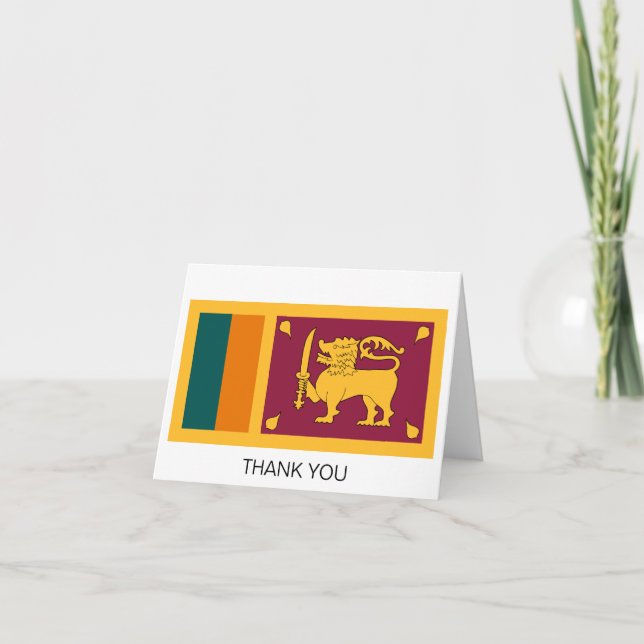 Flagge Sri Lankas Dankeskarte (Vorderseite)