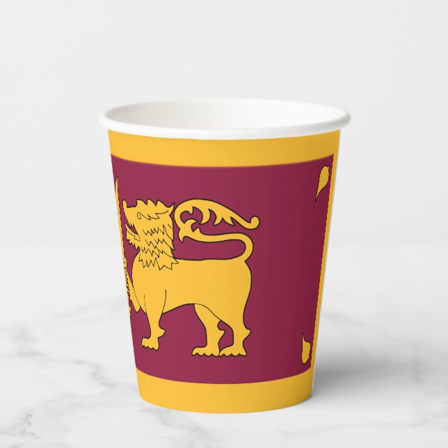 Flagge Sri Lankas Pappbecher (Rückseite)