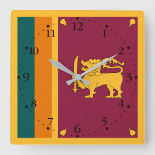 Flagge Sri Lankas Quadratische Wanduhr