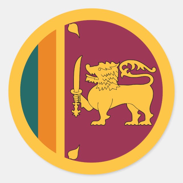 Flagge Sri Lankas Runder Aufkleber (Vorderseite)
