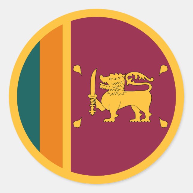 Flagge Sri Lankas Runder Aufkleber (Vorderseite)