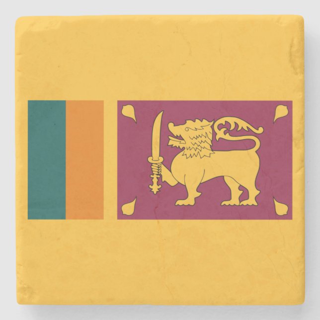 Flagge Sri Lankas Steinuntersetzer (Vorderseite)
