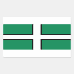 Flagge St. Petrocs/Flagge von Devon Rechteckiger Aufkleber
