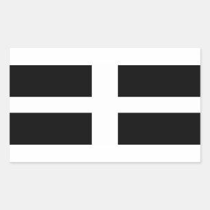 Flagge St. Pirans/Flagge von Cornwall Rechteckiger Aufkleber