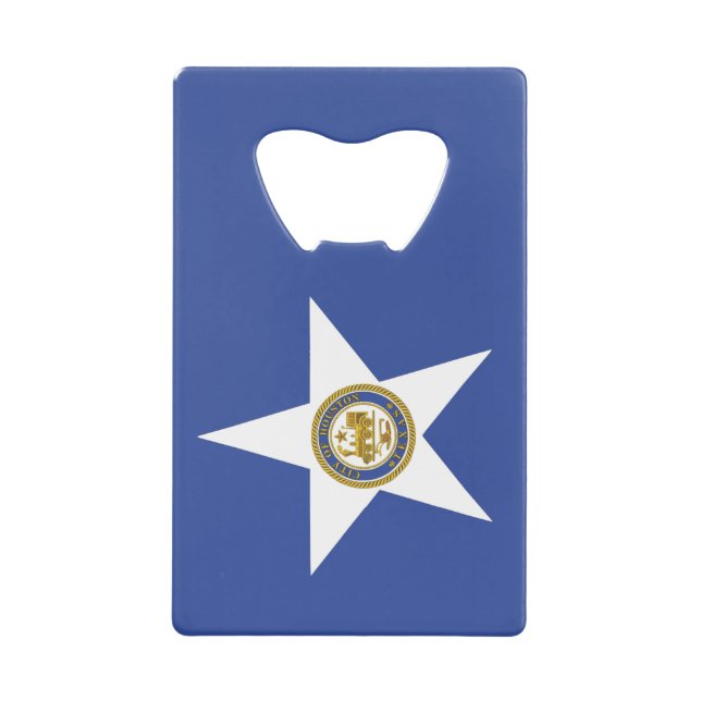 Flagge "Stainless Steel Bottle Opener Houston" Geldbeutel Flaschenöffner (Vorderseite)
