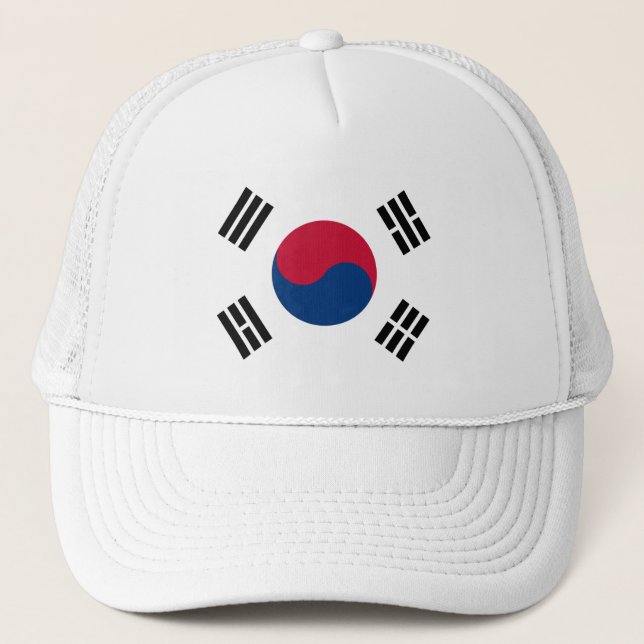 Flagge Südkoreas - 태 극 기 - 대 한 국 민 의국. Truckerkappe (Vorderseite)
