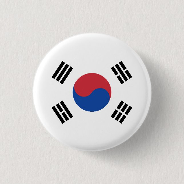 Flagge Südkoreas Button (Vorderseite)