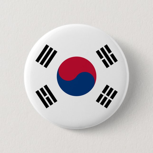 Flagge Südkoreas Button (Vorderseite)