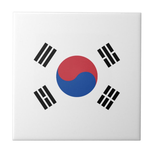 Flagge Südkoreas Fliese (Vorderseite)