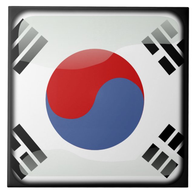 Flagge Südkoreas Fliese (Vorderseite)