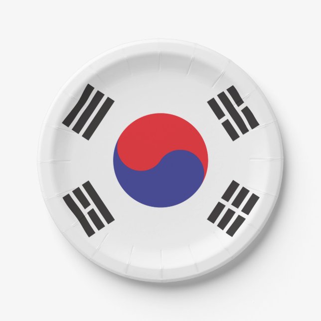Flagge Südkoreas Pappteller (Vorderseite)