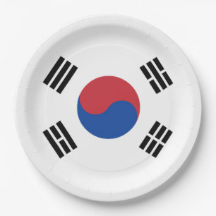 Flagge Südkoreas Pappteller