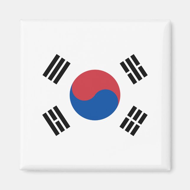 Flagge Südkoreas (ROK) Magnet (Vorne)