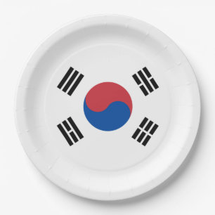 Flagge Südkoreas (ROK) Pappteller