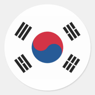 Flagge Südkoreas Runder Aufkleber