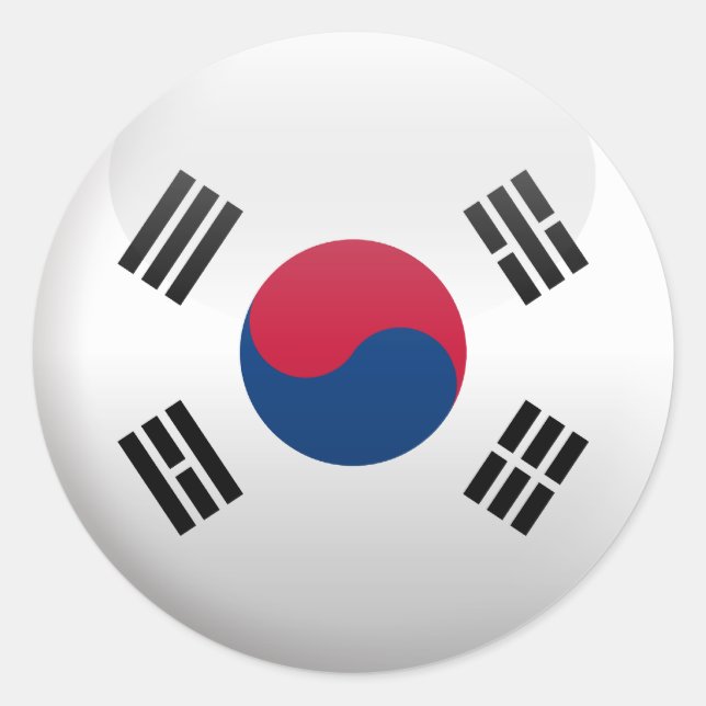 Flagge Südkoreas Runder Aufkleber (Vorderseite)