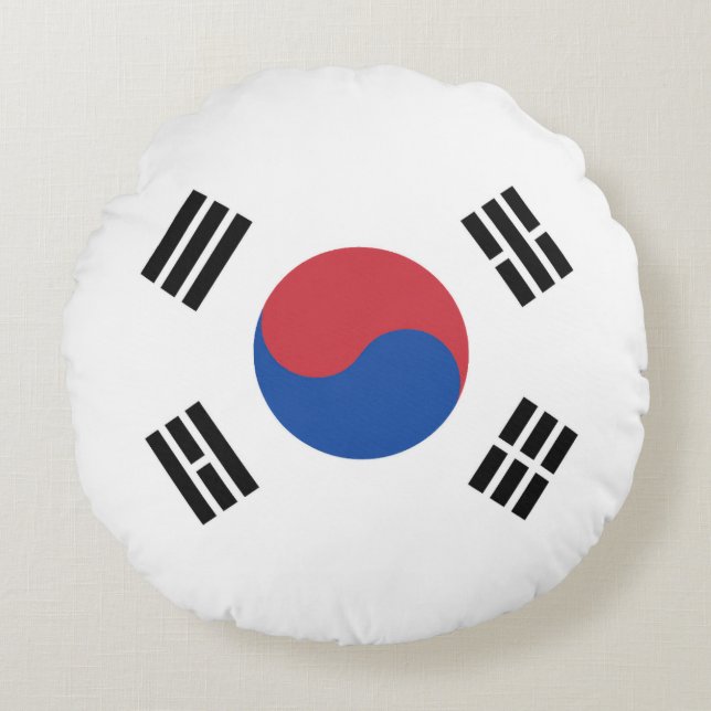 Flagge Südkoreas Rundes Kissen (Vorderseite)