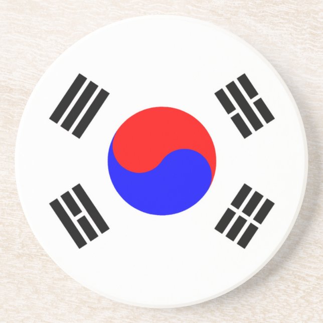 Flagge Südkoreas Sandstein Untersetzer (Vorne)