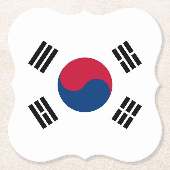 Flagge Südkoreas (Südkoreas) Untersetzer (Vorderseite)