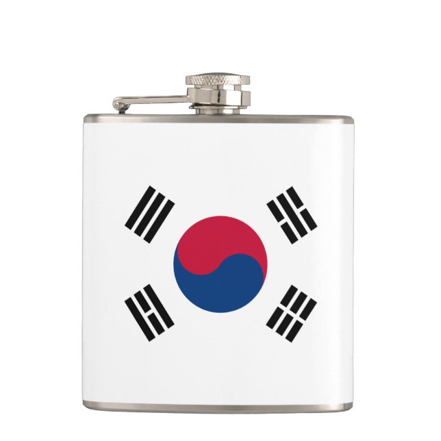 Flagge Südkoreas Vinyl Wrapped Flask Flachmann (Vorderseite)
