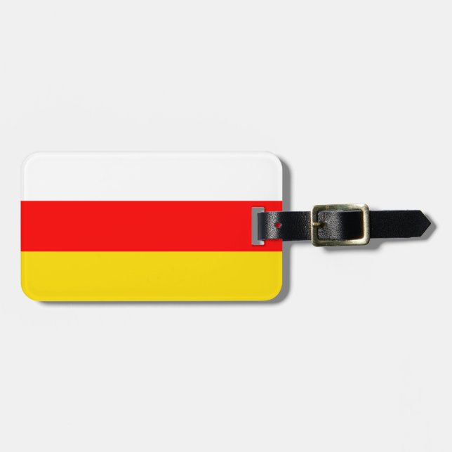 Flagge Südossetiens Gepäckanhänger (Vorderseite horizontal)