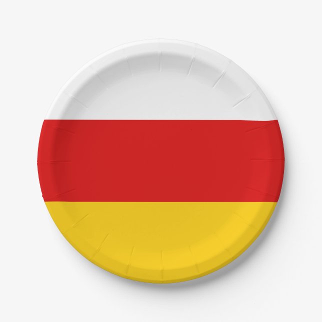 Flagge Südossetiens Pappteller (Vorderseite)