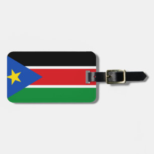 Flagge Südsudan Gepäckmarke mit Ledergurt Gepäckanhänger