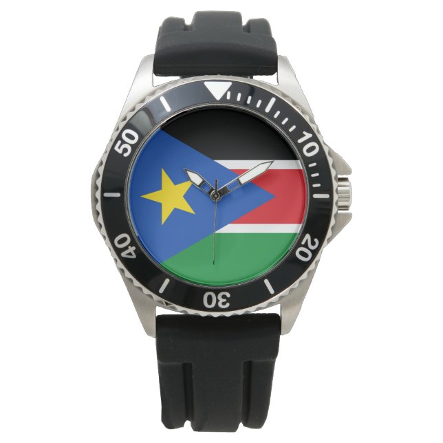 Flagge Südsudans (Afrika) Armbanduhr (Vorderseite)