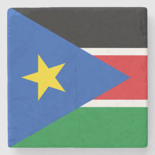 Flagge Südsudans (Afrika) Steinuntersetzer