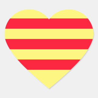 Flagge Südvietnams Herz-Aufkleber