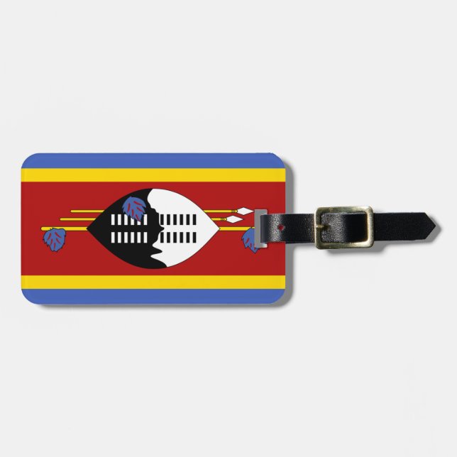 Flagge Swasiland Easy ID Personal Gepäckanhänger (Vorderseite horizontal)