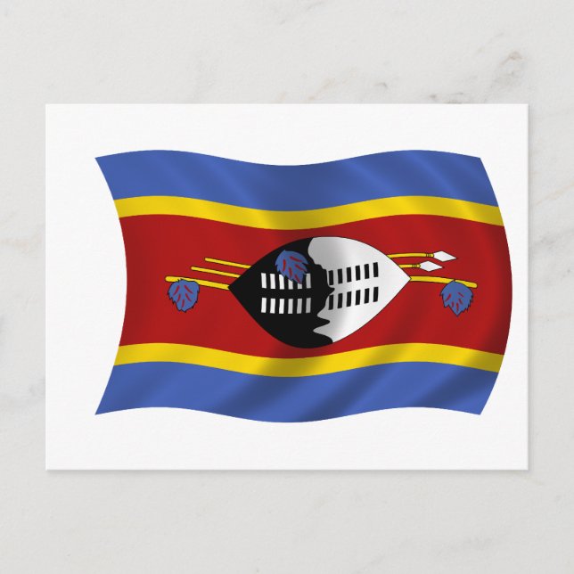 Flagge Swasilands Postkarte (Vorderseite)