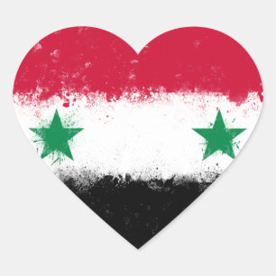 Flagge Syriens Herz-Aufkleber