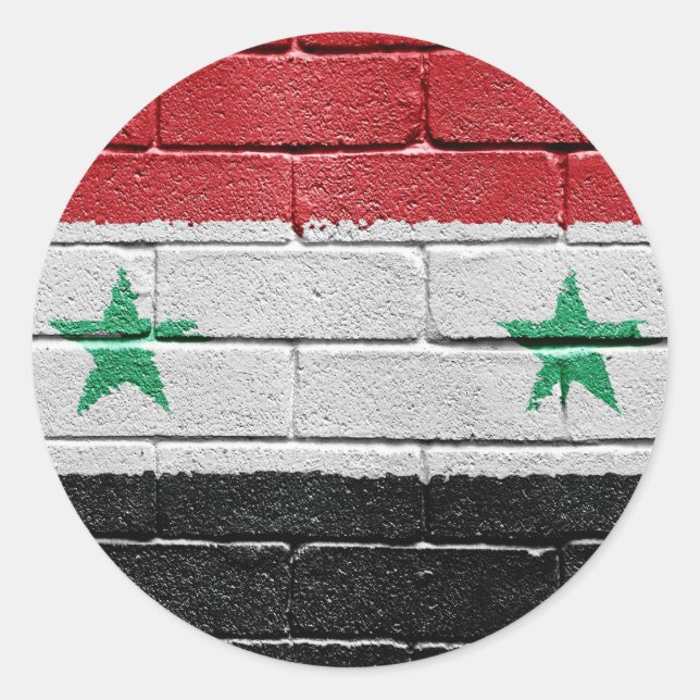 Flagge Syriens Runder Aufkleber (Vorderseite)