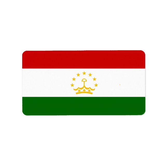 Flagge Tadschikistans Adressaufkleber (Vorne)