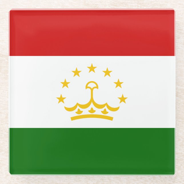 Flagge Tadschikistans Glasuntersetzer (Vorderseite)