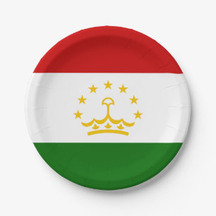 Flagge Tadschikistans Pappteller