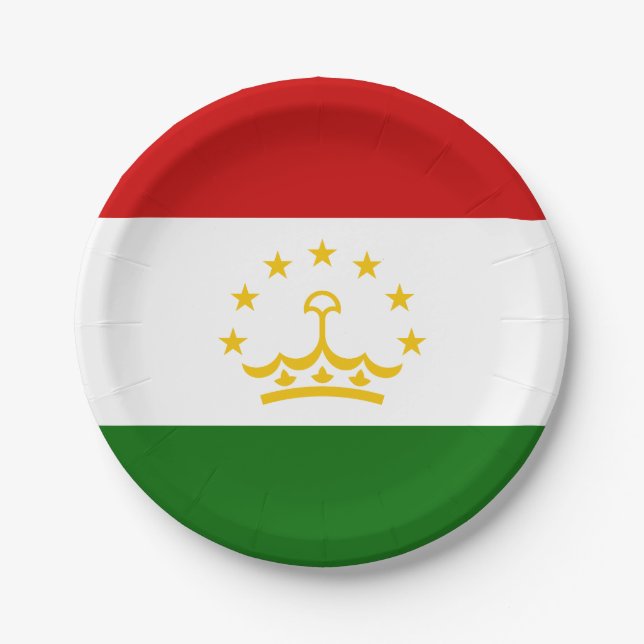 Flagge Tadschikistans Pappteller (Vorderseite)