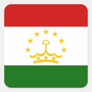 Flagge Tadschikistans Quadratischer Aufkleber