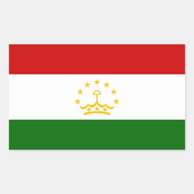 Flagge Tadschikistans Rechteckiger Aufkleber (Vorderseite)