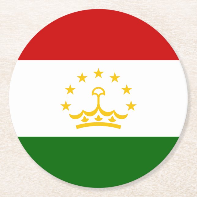 Flagge Tadschikistans Runder Pappuntersetzer (Vorderseite)