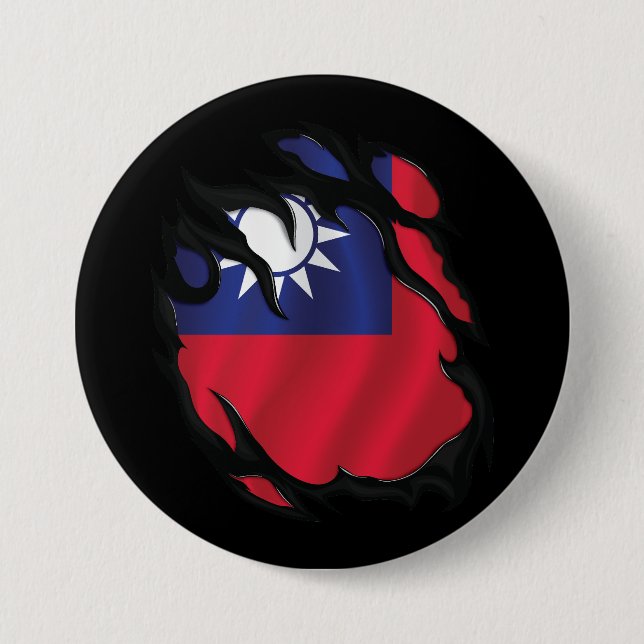 Flagge Taiwans Button (Vorderseite)