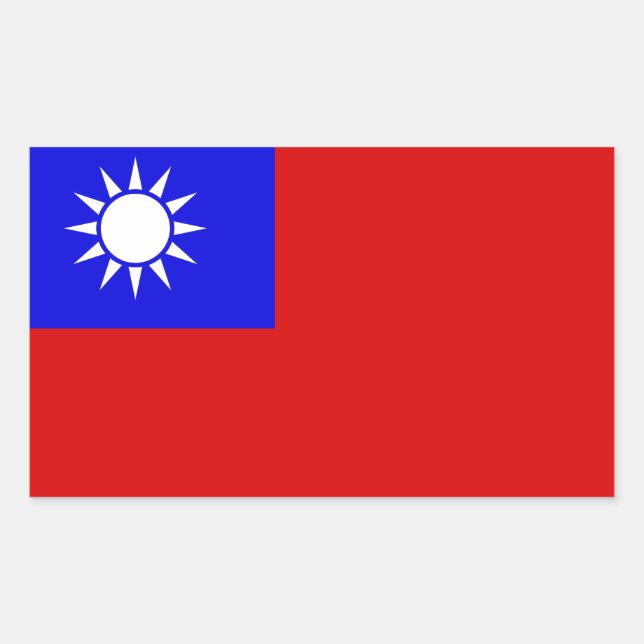 Flagge Taiwans Rechteckiger Aufkleber (Vorderseite)