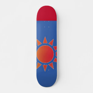 Flagge Taiwans Red Orange Sun Skateboard
