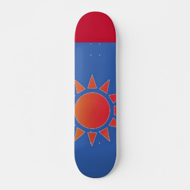 Flagge Taiwans Red Orange Sun Skateboard (Vorne)
