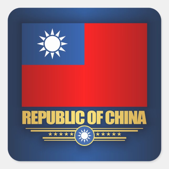 Flagge Taiwans (Republik China) Quadratischer Aufkleber (Vorderseite)